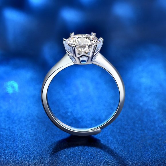Certified 2ct. t.w. Moissanite Diamond Solitaire Engagement Ring NEW - Picture 5 of 12